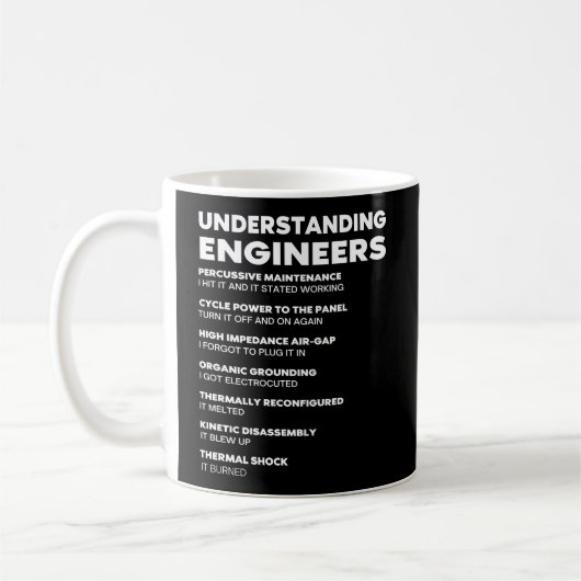 Mug Comprendre les ingénieurs Drôle ingénieur cadeau (Gauche)