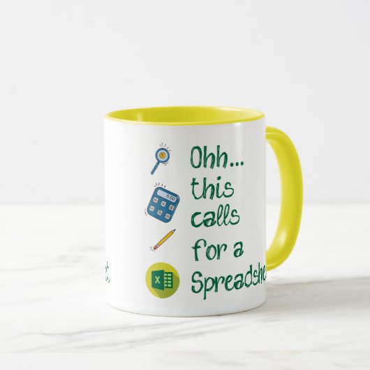 Mug Comptabilisation Ceci nécessite un café feuille de (Devant droit)