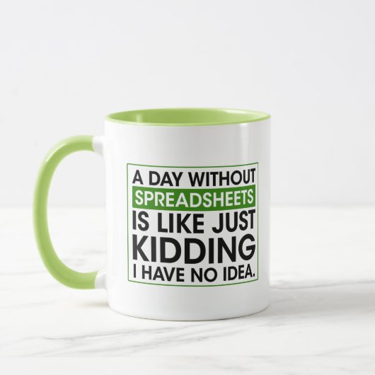 Mug Comptabilité drôle, un jour sans tableur cadeau (Gauche)