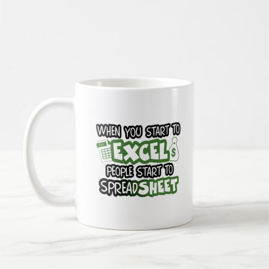 Mug Comptabilité Excel et feuille de calcul amusante (Gauche)