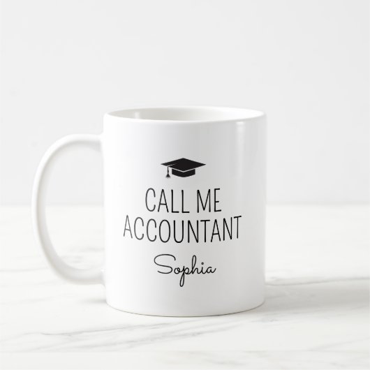 Mug Comptable à appeler Nom personnalisé (Gauche)