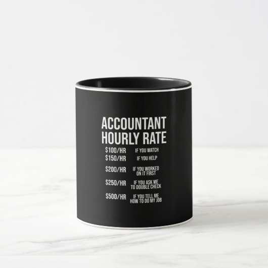 Mug Comptable amusant Humour comptable à taux horaire (Centre)