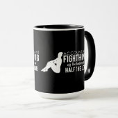 Mug Comptable blanc noir combattant les dames (Devant droit)