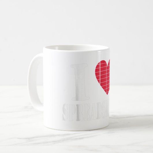 Mug Comptable Bookkeeper Tshirt I Love Spreadsheet (Devant gauche)