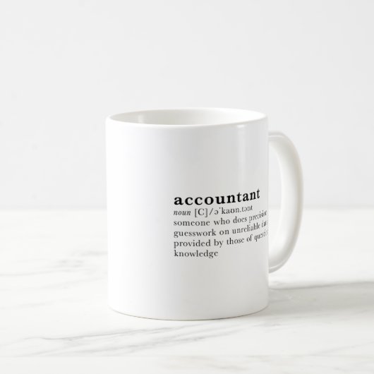 Mug Comptable - définition de dictionnaire (Devant droit)