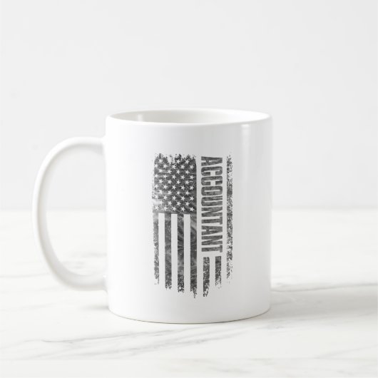 Mug Comptable drapeau USA design en détresse (Gauche)