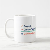 Mug Comptable drôle avec caféiné à pieds croisés (Gauche)