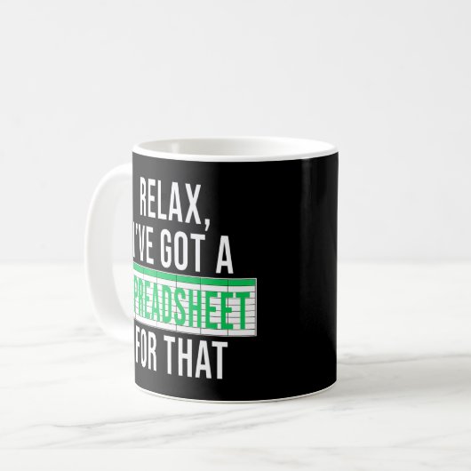 Mug Comptable Drôle Relax J'Ai Une Feuille Pour (Devant gauche)