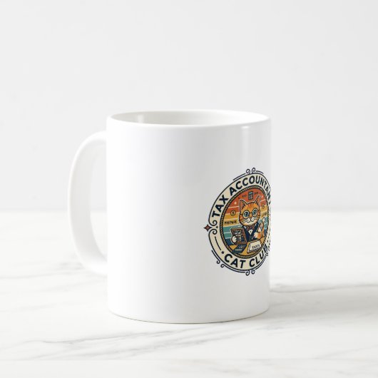 Mug Comptable fiscal chat mignon kitty design - Compte (Devant gauche)