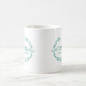 Mug Comptable floral de cadre de turquoise blanche (Centre)