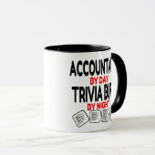 Mug Comptable par jour Trivia Buff par nuit (Devant droit)