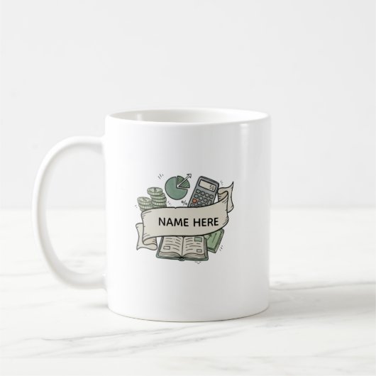 Mug Comptable personnalisé professionnel de la finance (Gauche)