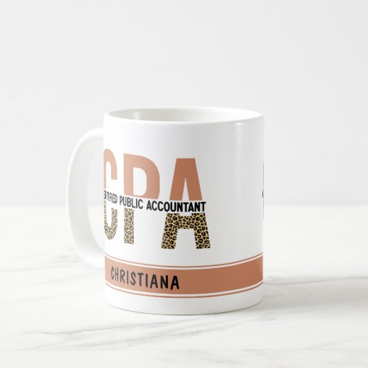 Mug Comptable public certifié CPA Leopard (Devant gauche)