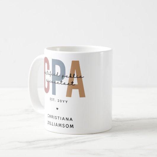 Mug Comptable Public Certifié CPA Retro (Devant gauche)