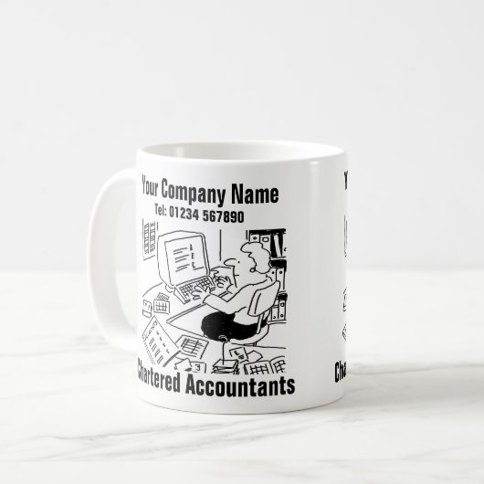 Mug Comptable travaillant dans le dessin de bureau (Devant gauche)