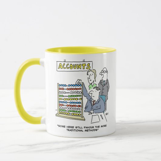 Mug Comptable utilisant un boulier. Comptable (Gauche)