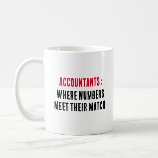 Mug Comptables : où les numéros correspondent à leur c (Gauche)