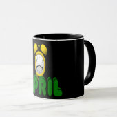 Mug Compte à rebours d'avril (Devant droit)