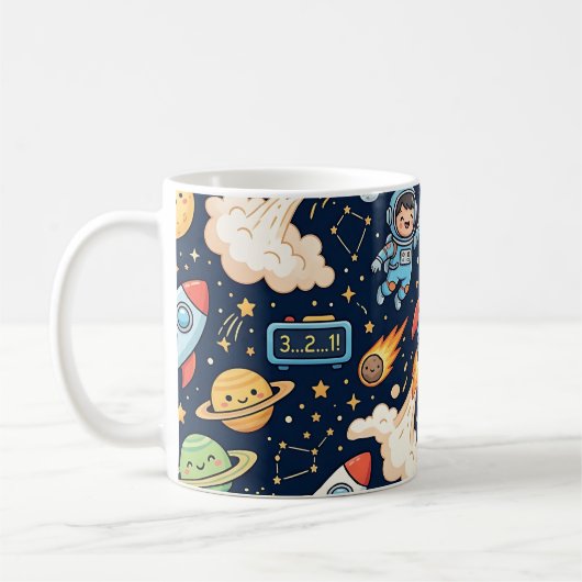 Mug Compte à Rebours Spatial Fusée (Gauche)