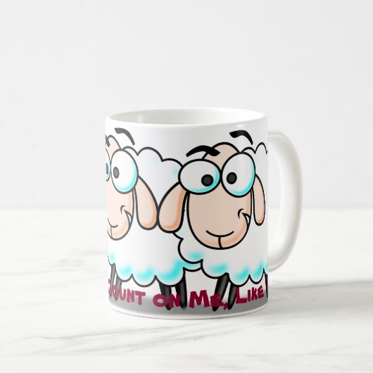 Mug compte fait sur commande de brebis de la promesse (Devant droit)
