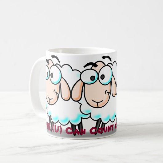 Mug compte fait sur commande de brebis de la promesse (Devant gauche)