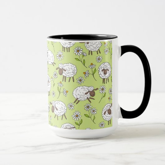 Mug Compter les moutons sur le vert de rosée miel (Droite)