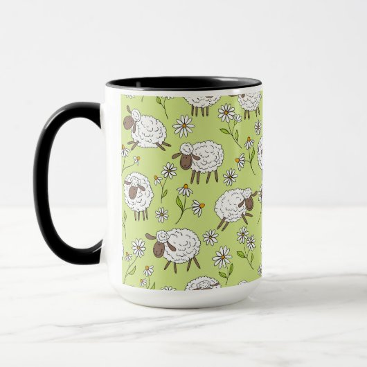 Mug Compter les moutons sur le vert de rosée miel (Gauche)