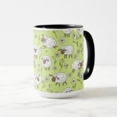 Mug Compter les moutons sur le vert de rosée miel (Devant droit)