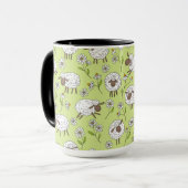Mug Compter les moutons sur le vert de rosée miel (Devant gauche)