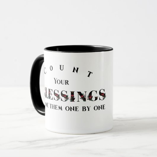 Mug Comptez Vos Bénédictions Nommez-Les Un À Un Automn (Devant gauche)