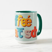 Mug Comptoir de commérages et café drôle coutume (Devant droit)