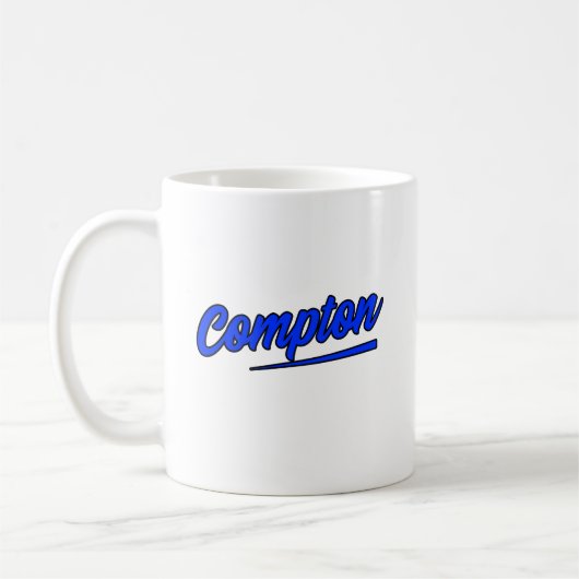 Mug Compton California Blue Typographie (Gauche)