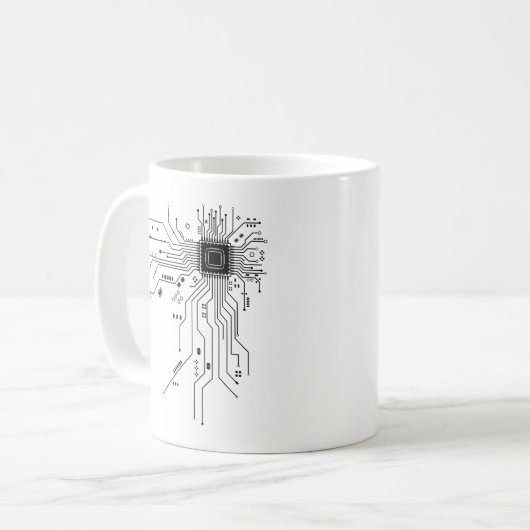 Mug Computer CPU Chip PCB Circuit Design Tech Gift (Devant gauche)