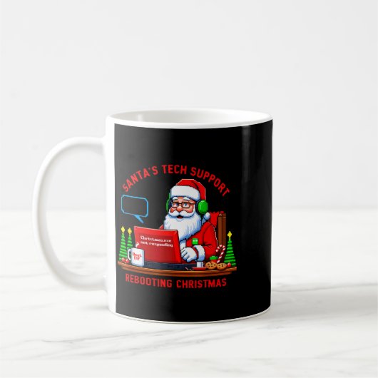 Mug Computer Meme Funny Santa's Tech Suprt Rebooting C (Gauche)