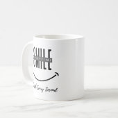 Mug con cita Sonreir cada vez - Apreciar cada segundo (Devant gauche)