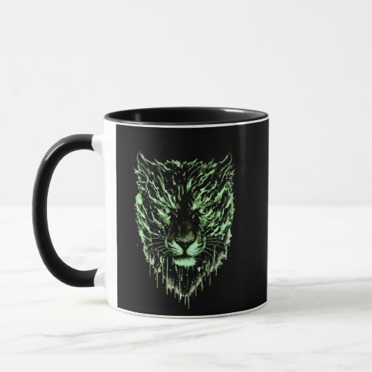 Mug Concentration Féline Électrique | Art Énergétique (Gauche)