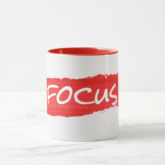 Mug CONCENTRER Le Texte Sur La Peinture Rouge (Centre)
