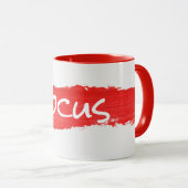 Mug CONCENTRER Le Texte Sur La Peinture Rouge (Devant droit)
