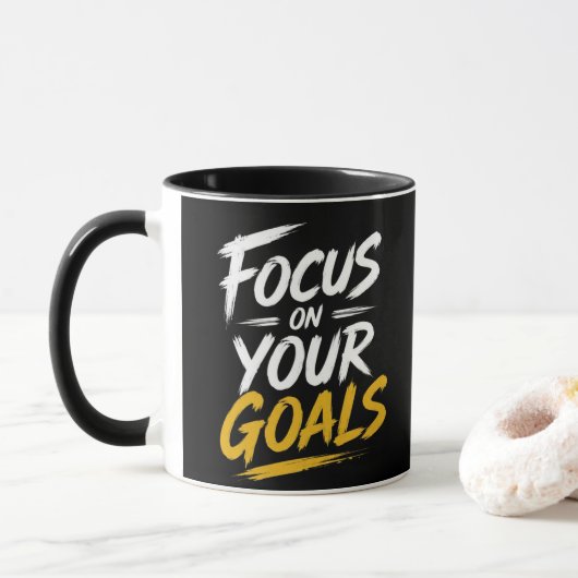 Mug Concentrez-vous sur vos objectifs Typographie moti (Avec donut)