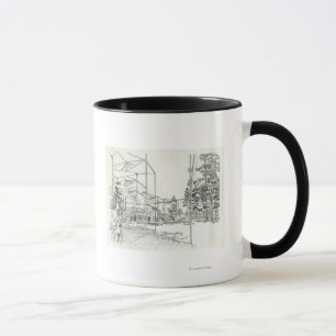 Mug Concept aérien d'aiguille de l'espace dessinant 3