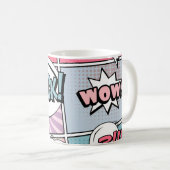 Mug concept créatif Abstrait comic pop art style blan (Devant droit)