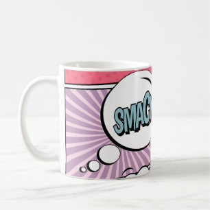 Mug concept créatif Abstrait comic pop art style blan