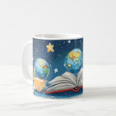 Mug Concept éducatif avec des globes flottant au-dessu (Devant gauche)