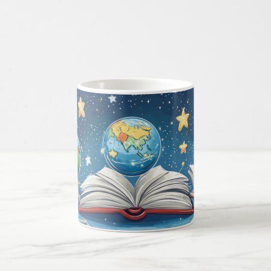 Mug Concept éducatif avec des globes flottant au-dessu (Centre)