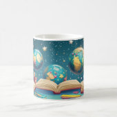 Mug Concept éducatif avec des globes flottant au-dessu (Centre)