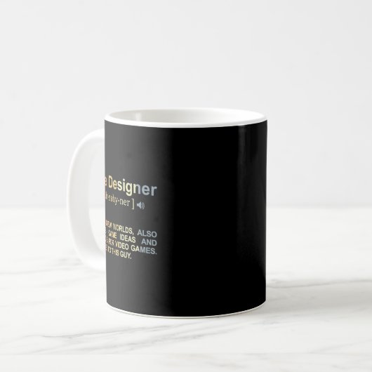 Mug Concepteur de jeux Définition Programmateur de jeu (Devant gauche)