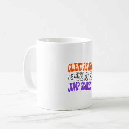 Mug Concepteur graphique drôle Révisions client Hallow (Devant gauche)