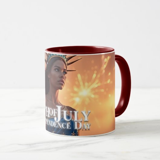 Mug Conception 4 juillet splendide - Fireworks & Freed (Devant droit)