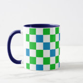 Mug Conception à carreaux bleu blanc vert (Gauche)