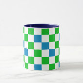 Mug Conception à carreaux bleu blanc vert (Centre)